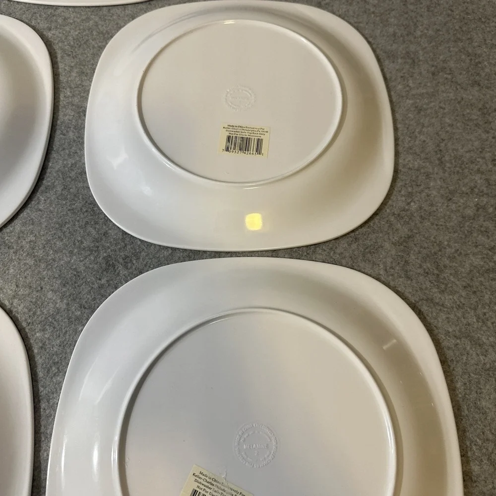Vintage Keller-Charles Set Of 5 Holiday  Melamine  Plates Christmas Wreath